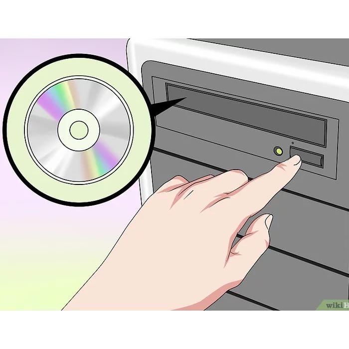 سی دی نصب ویندوز 7 راداخل درایو قرار دهید