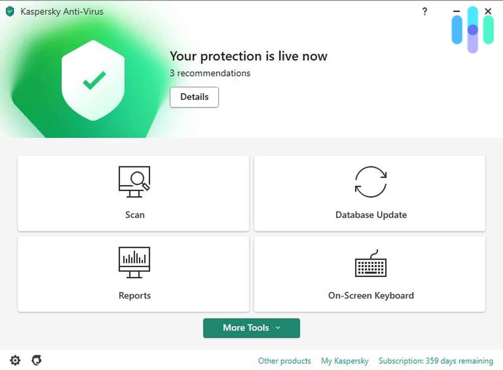 بهترین آنتی ویروس کامپیوتر: node 32، کسپرسکای و بیت دیفندر را به قیمت خوب بخرید 4 قابلیت ها و پنجره فعالیت آنتی ویروس کسپرسکی برای کامپیوتر