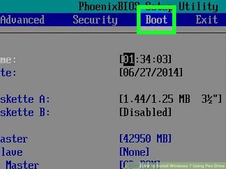 تنظیمات Boot Order را پیدا کنید