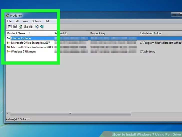 کلید فعال‌سازی (Product Key) ویندوز 7 را پیدا کنید